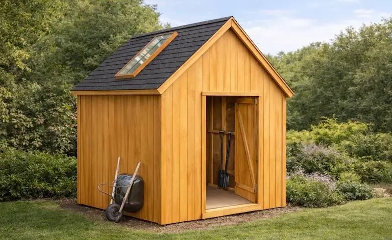 Backyard storage shed build