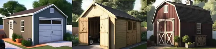 Professional shed plans showing various DIY shed designs and building plans