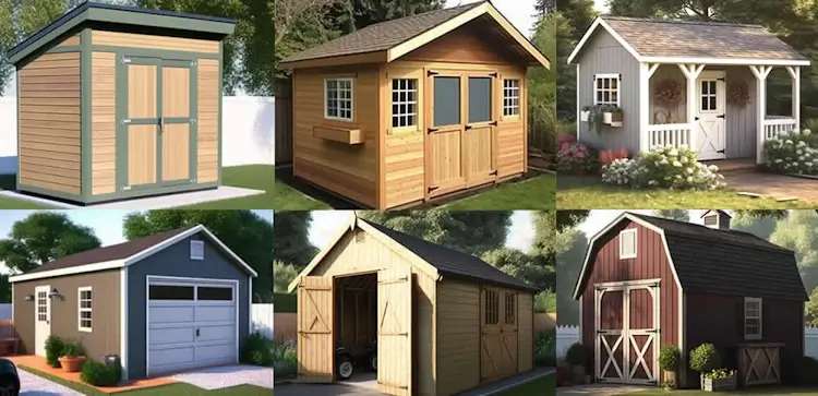Professional shed plans showing various DIY shed designs and building plans